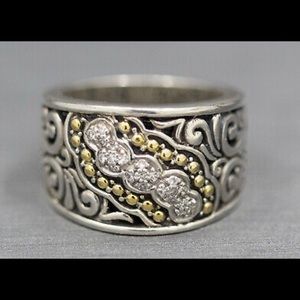 EFFY Diamond 18kYG & Sterling Silver Band Ring